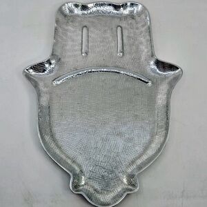 Crate and Barrel Paola Navone Hamsa Hand Stamped Aluminum Tray 14”x10”